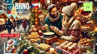 Brno - Czech Republic - The Most Beautiful Christmas Markets - Walking Tour - Tourist Travel 4K