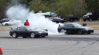 Supras racing with ridiculous backfire