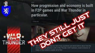 War Thunder Economy Response : They Still Just Don't Get It