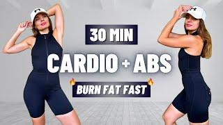 30 MIN INTENSE CARDIO + ABS WORKOUT AT HOME – Fat Burning, Sculpt Core | No Repeat, No Equipment