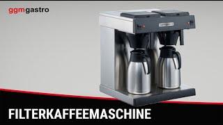 Filterkaffeemaschine - mit 2 Warmhalteplatten - inkl. 2 Isolierkannen  - FKMV20D - GGM Gastro