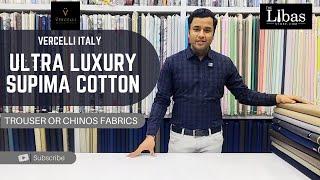 Luxury Supima Cotton Suiting Fabric for Men’s | Best Fabric for Trouser or Chinos | Vercelli Italy