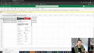 Stock Data and STOCKHISTORY Function in Excel 365 and Excel 2019