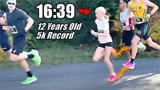 12 Year-Old Girl Runs 16:39 5k & SHATTERS RECORD (Othelie Stave-Wigene)