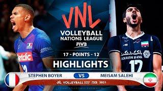 France vs Iran | VNL 2021 | Highlights | Stephen Boyer vs Meisam Salehi