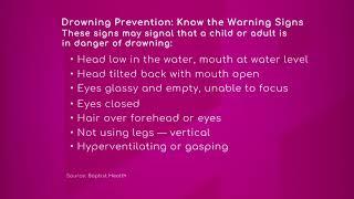 Drowning Prevention Warning Signs