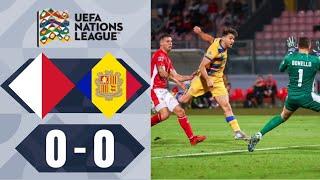 Malta vs Andorra (0-0) Gabriel Mentz Red Card and Extended Highlights, UEFA Nations League