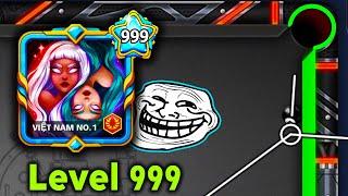 LEVEL 999 NOOB GUY MISSED SIMPLE DIRECT SHOT LEVEL 999 Player + IMPOSSIBLE Trickshot - 8 Ball Pool