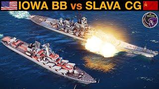 US Iowa Battleship vs Soviet Slava Missile Cruiser (Naval Battles 155) | Sea Power