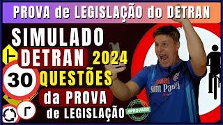 Simulado do DETRAN 2024. Exame legislação de trânsito 2024. 30 Questões da Prova teórica do DETRAN.