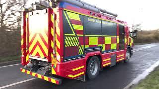 Surrey Fire & Rescue’s Scania Rosenbauer AT based at Leatherhead on scene at a fire in Crawley.