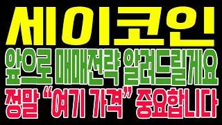 [세이 코인전망] 앞으로 매매전략 알려드릴게요!! 정말 "여기 가격" 중요합니다!! #세이호재 #세이 #세이목표가 #세이대응