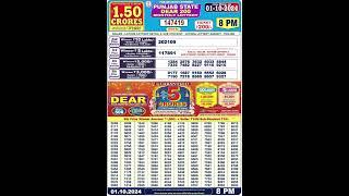 Punjab state dear 200 Monthly lottery result live | Punjab State Dear 200 Monthly lottery result