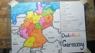 How to draw Germany map easy SAAD