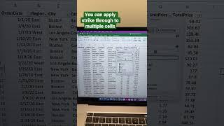 #shorts how to apply strikethrough in excel 