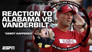 REACTION to Alabama LOSING to Vanderbilt in their first week at No. 1: 'VANDY HAPPENED!'