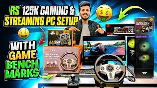 Rs 125K Gaming & Streaming PC build Setup with PXN V9 Steering Wheel Ft. Game Benchmarks !!