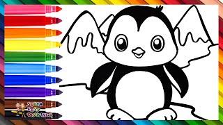 How to Draw a Penguin  Draw and Color a Cute Penguin ️ Drawings for Kids