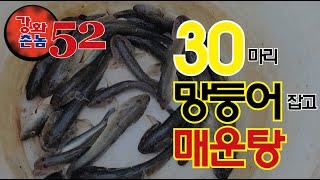 새벽 짬낚시!!! 1시간 30분동안 망둥어만 30마리!!! 망둥어 매운탕!!! 숭어는 꽝!!!