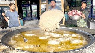 MOST GIANT KABULI PULAO - POPULAR AFGHANI STREET FOOD MEAT RICE PREPARED | KABULI PULAO RECIPE