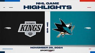 NHL Highlights | Kings vs. Sharks - November 25, 2024