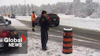 Major snowstorm shuts down Hwy 11 in Ontario