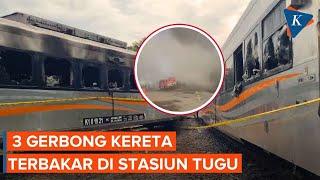 3 Gerbong Terbakar Di Stasiun Tugu Yogyakarta, Ini Penampakannya