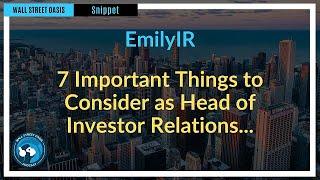 7 important things to consider as head of investor relations | Episode 73 Highlights