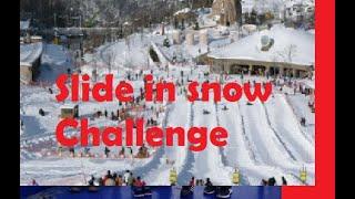 Slide in snow challenge