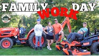 Digging a Pond, Trimming Trees, & Mowing the Lawn Family Edition