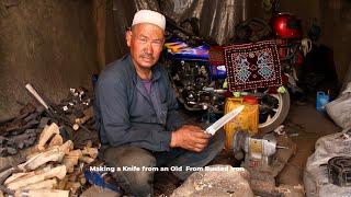 Making Knife From Scrap Metal in the Village Of Afghanistan