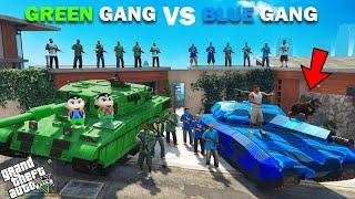 Shinchan Green Gang VS Franklin Blue Gang Military Tank Challenge In GTA 5!