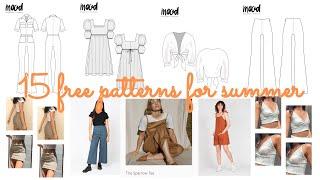 15 free sewing patterns for summer | 15 kostenlose Schnittmuster | Deutsch