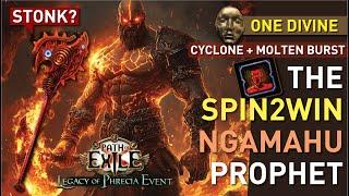 【1 Div Spin2Win】NGAMAHU PROPHET build challenge! RAGING FIRE Cyclone + Molten Burst | Phrecia 3.25