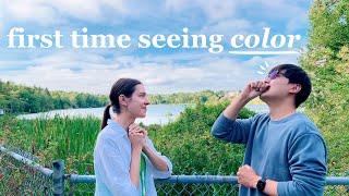 Color Blind Husband Sees COLOR for the First Time *emotional*  Enchroma Color Blind Glasses 