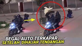 BEGAL APES !! Pembegal Di Hantam Tendangan Dari Samping Auto Terkapar Ke aspal