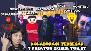 KOLABORASI TERBESAR 7 YOUTUBER SKIBIDI TOILET! React MEME BLOOPERS Skibidi Toilet By Virlance!