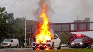 Pre Arrival Car Fire Garden State Parkway Wall New Jersey 9/30/24