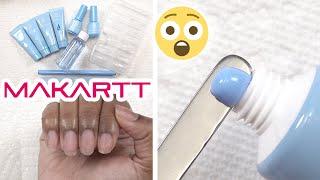 Trying Makartt Blue Polygel Nail Kit