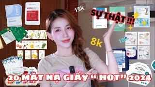 SỰ THẬT 20 MẶT NẠ GIẤY HOT NHẤT 2024! Cắt giảm tinh chất ???