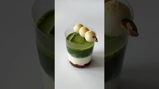 red bean matcha latte