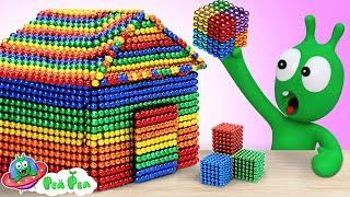 Pea Pea Build Rainbow House with Magnet Balls - Video for kids