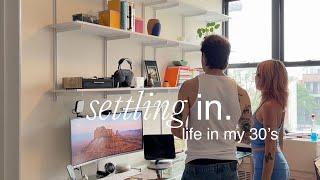 life in nyc vlog | moving in with my partner, new shelving, weight gain journey, good eats