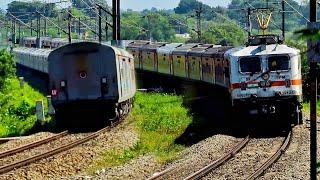 Rajdhani Vs Kerala Express High Speed Perfect Crossing | Kerala Express New Time Table.