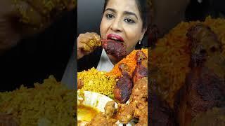 ASMR Eating Spicy Whole Chicken Curry,Egg Fried Rice,Tikka Masala Big Bites ASMR Eating Mukbang