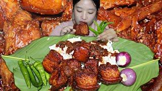 Pork With Rice Mukbang | Naga Girl |