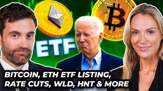 Crypto News: BTC, Trump, Biden, ETH ETFs, Rate Cuts, WLD, HNT & MORE!