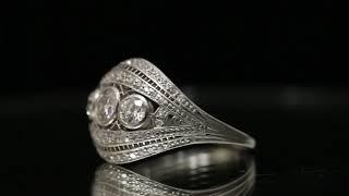 Antique diamond cluster ring by J.E.Caldwell, American, circa 1910. Reference 25956