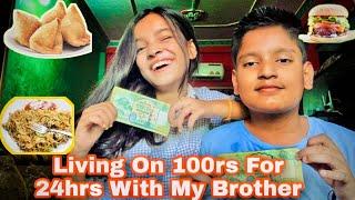 Living on 100rs for 24 hours challenge with my brother | Prapti Subedi