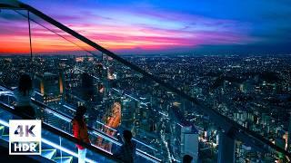 Dusk in SHIBUYA SKY ROOFTOP & SKY GALLERY, Tokyo | 4K HDR with Japanese Ambience